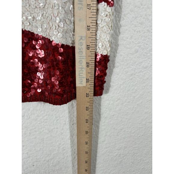 Escada Knit Top Size S Red American Flag Rayon Blend Stars Stripes Sleeveless - Picture 3 of 11